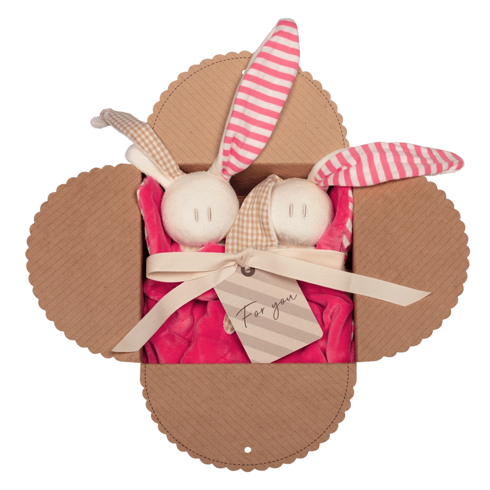 Doudou lapin eco-resposable coffret duo - Kidibou